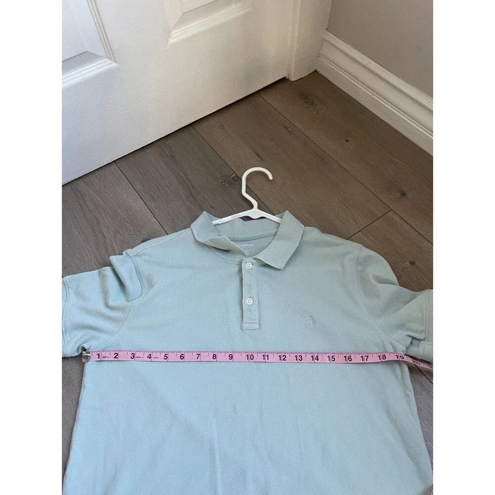 BANANA REPUBLIC MEN SLIM FIT PIQUE POLO SHIRT Size M light blue short sleeve